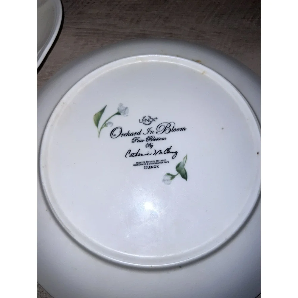 5 Orchard in Bloom by Lenox Accent Luncheon Plates Pear Plum Peaches Blossoms